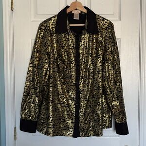 Baby Phat gold metallic button down shirt